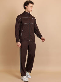 HIGHLANDER Relaxed Fit Drop Shoulder Full Zip Highneck Sweatshirt With Track Pant Co-Ords
