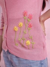 DressBerry Embroidered Acrylic Cardigan