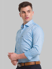 Park Avenue Men Blue Slim Fit Printed Formal Shirt