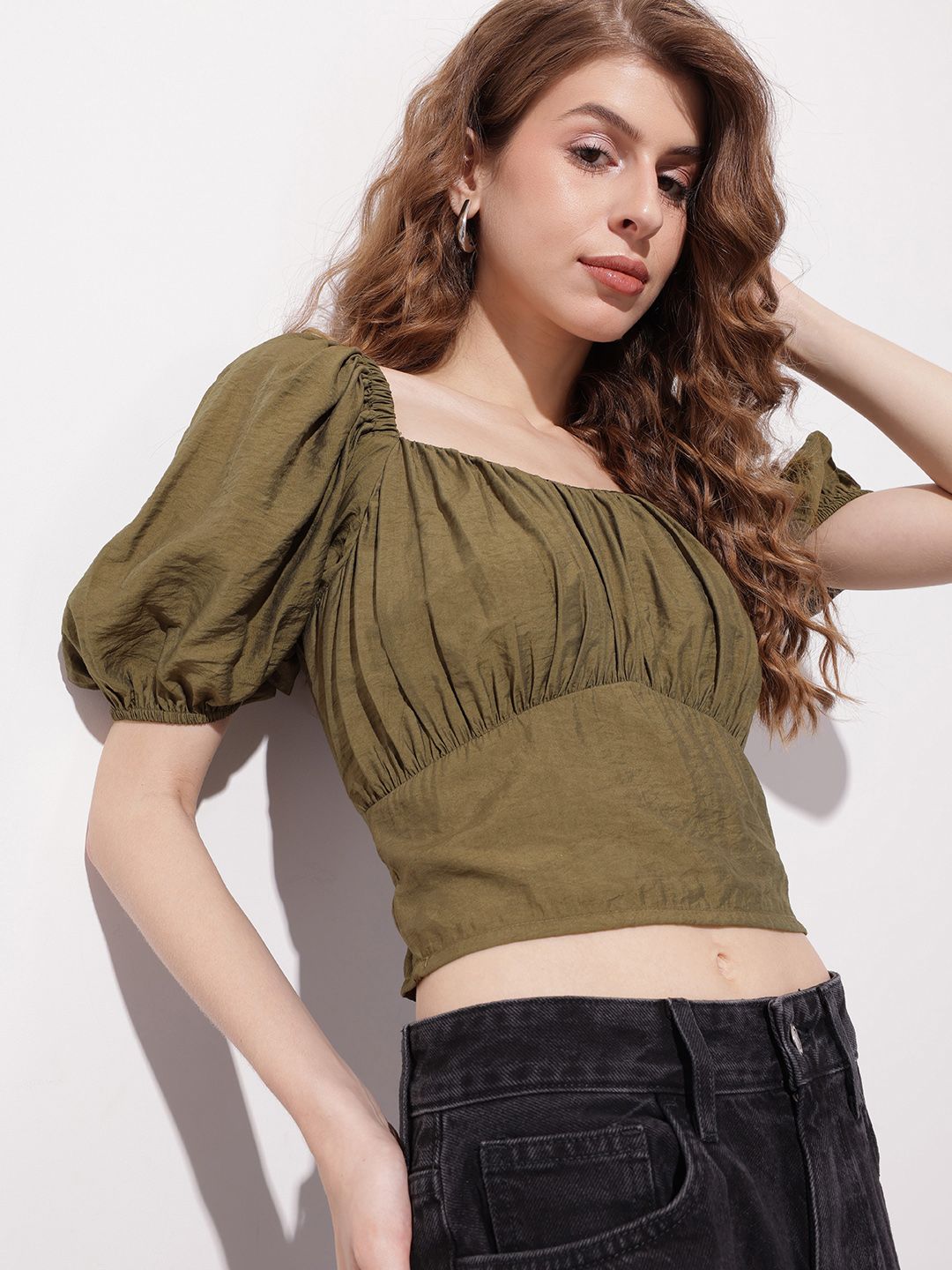 DressBerry City Chic Minimals Blouson Crop Top