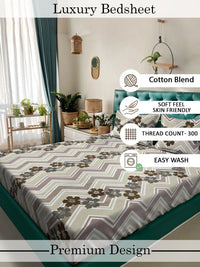 Moda Rapido X KLOTTHE Berwarna Bunga 300 TC Cadar King dengan 2 Sarung Bantal