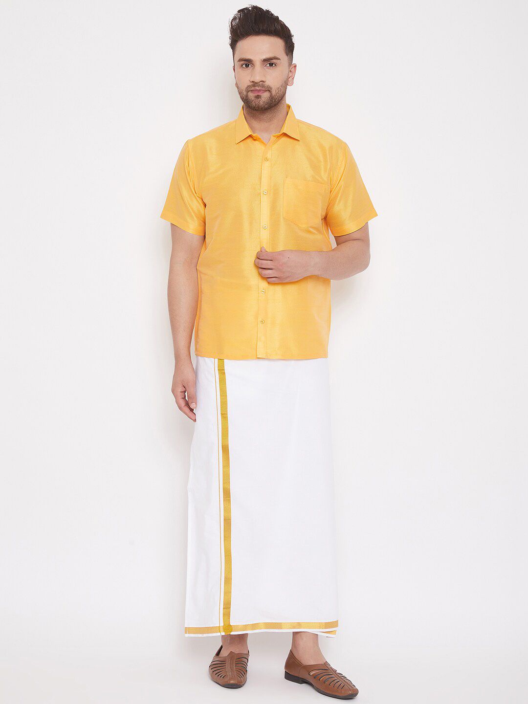 VASTRAMAY Premium Spread Collar Casual Shirt