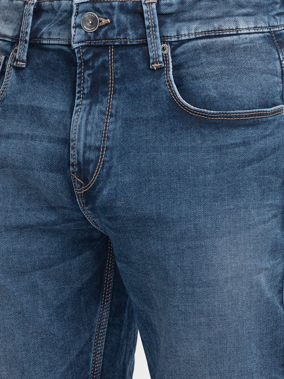 SPYKAR Men Comfort Straight Fit Light Fade Stretchable Jeans