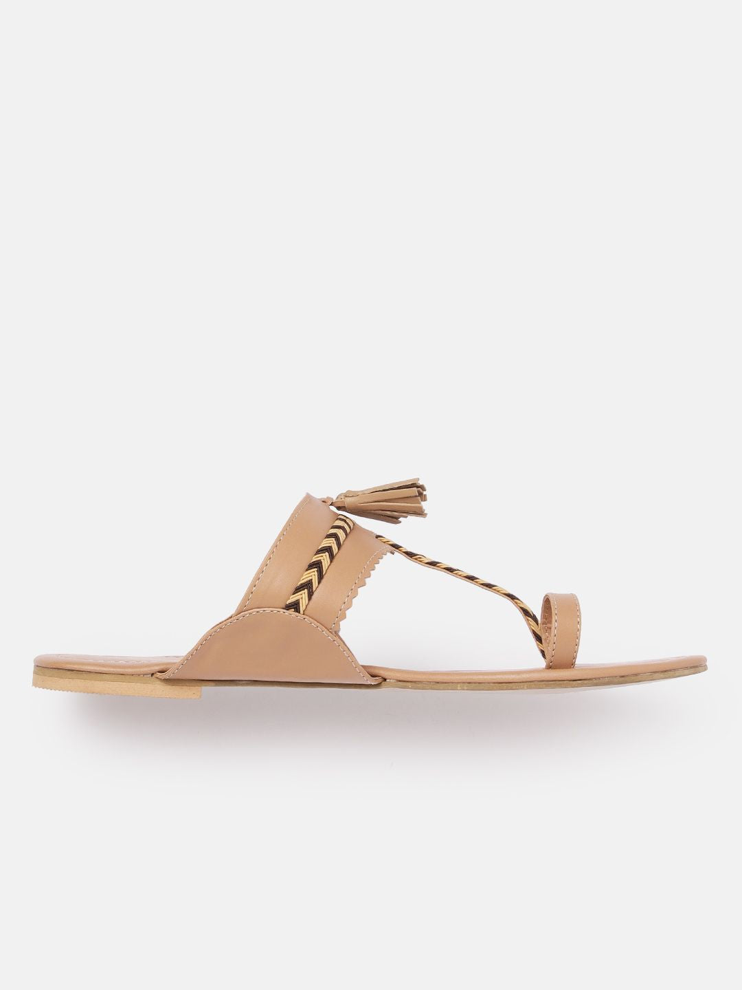 Anouk Women Woven Ethnic One Toe Flats with Tassels