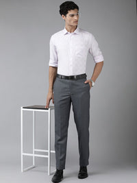 Park Avenue Men Mid-Rise Checked Smart Trousers