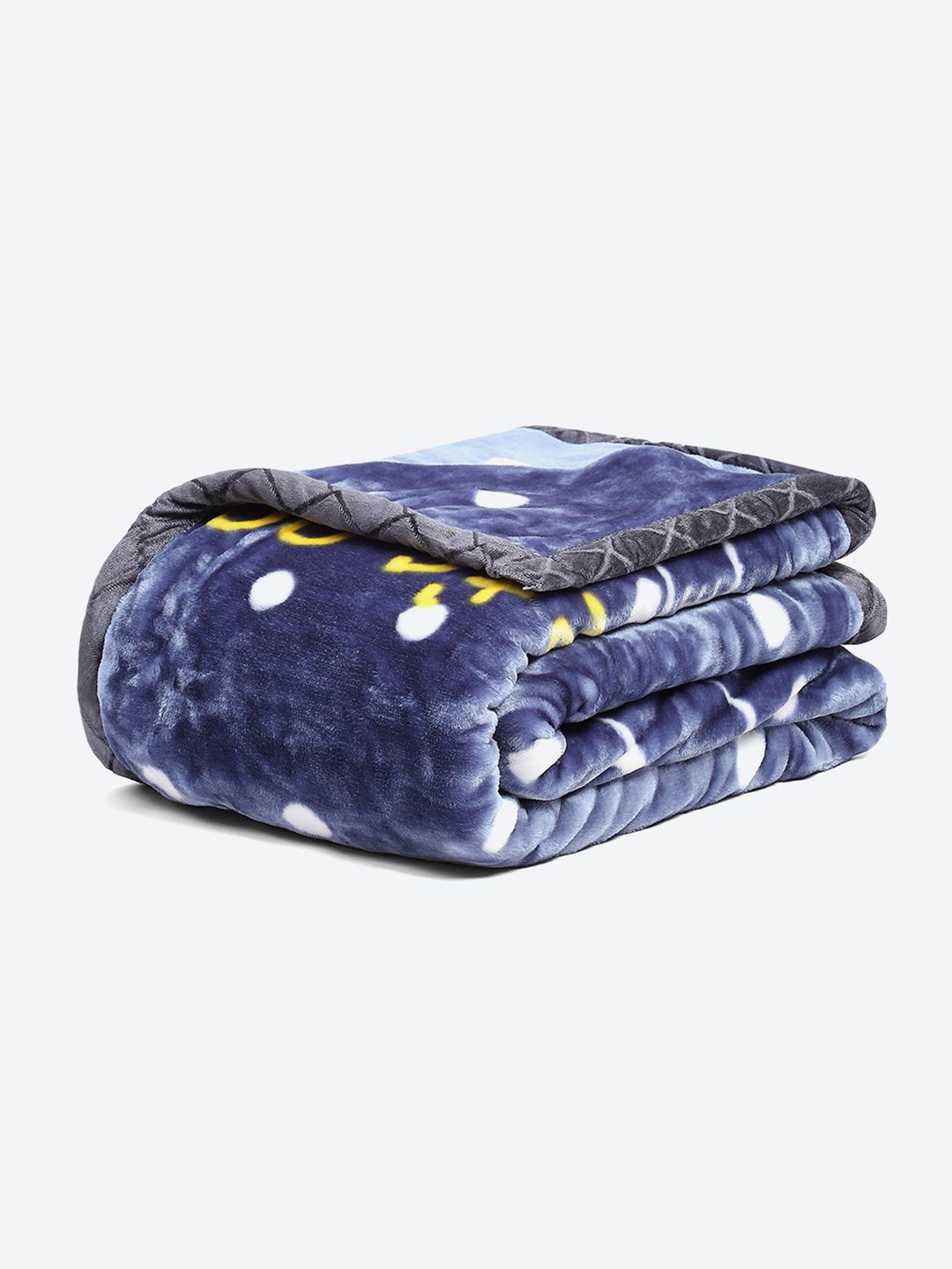 Monte Carlo Purple & White Cartoon Characters Mild Winter 600 GSM Single Bed Blanket