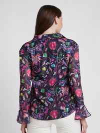 SPYKAR Classic Floral Printed Spread Collar Opaque Cotton Casual Shirt