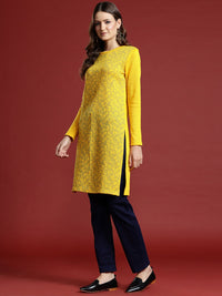Anouk Floral Printed Winter Kurta