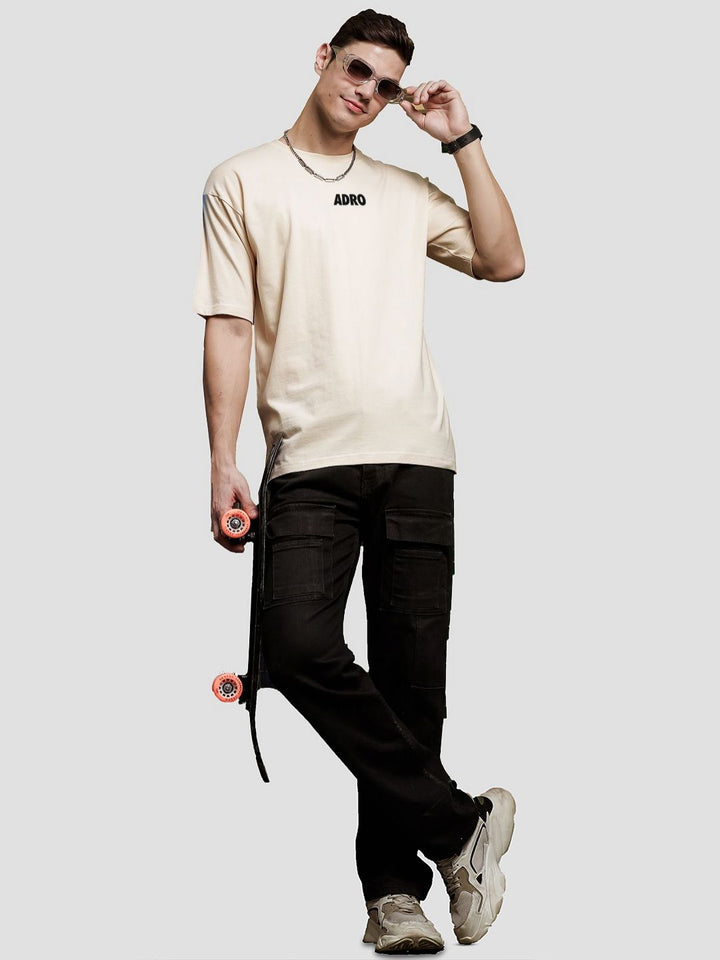 ADRO Men Typography Printed Applique T-shirt