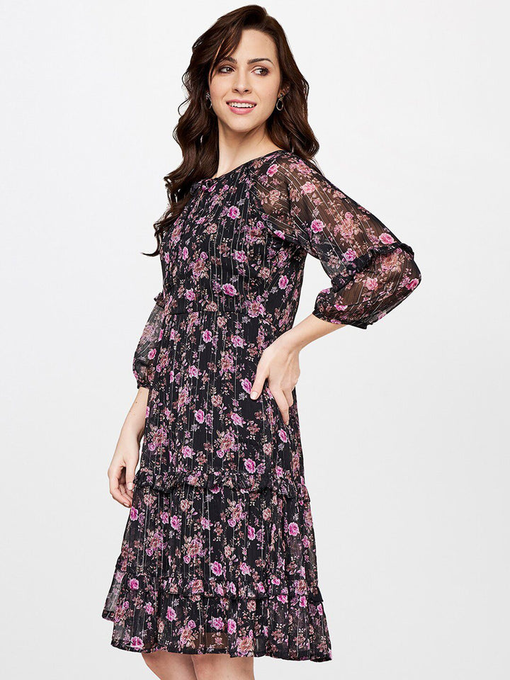 AND Black & Pink Floral Dress