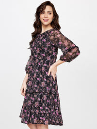 AND Black & Pink Floral Dress