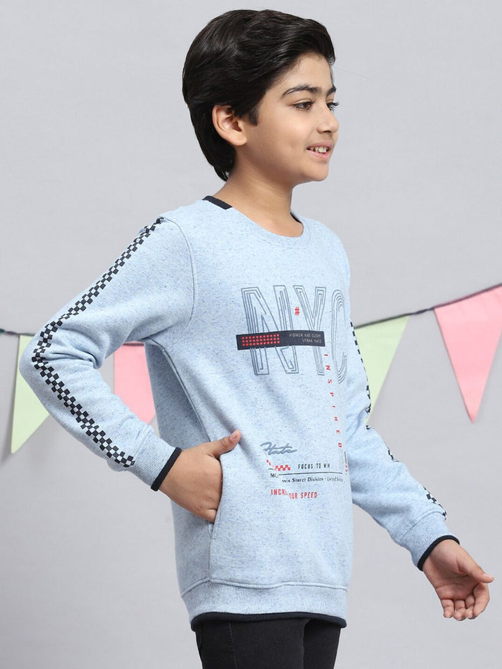 Monte Carlo Boys Typography Printed Pullover Sweatshirt