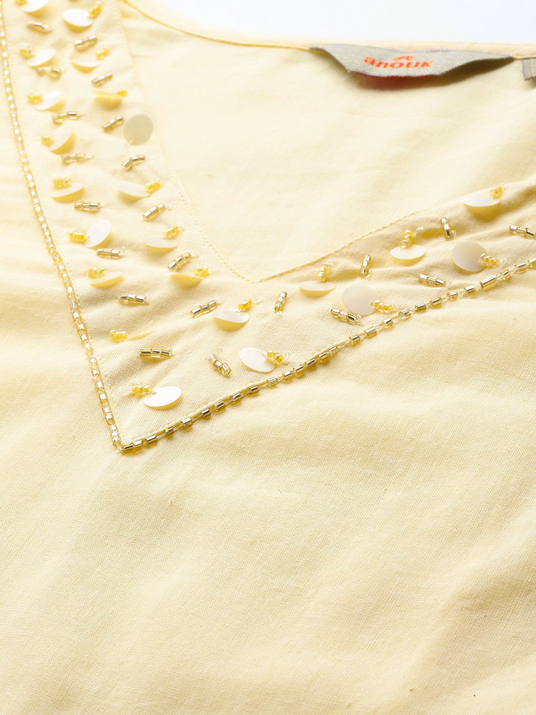 Anouk Embellished Straight Regular Kurta