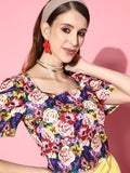 Berrylush Multi-coloured Floral Vacay Attire