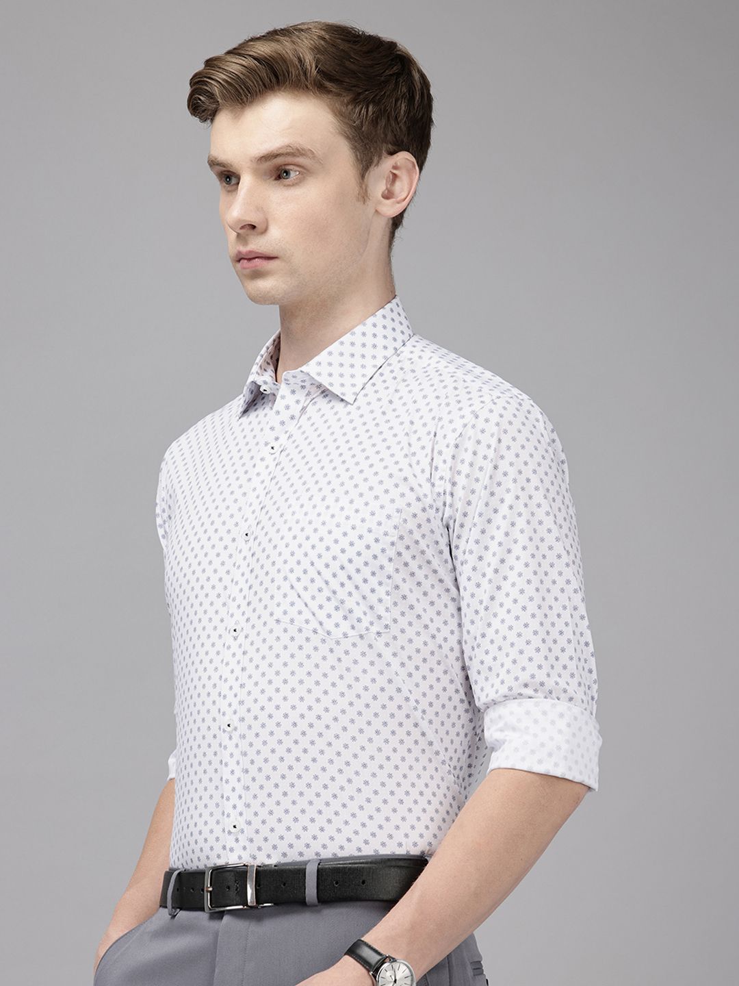 Park Avenue Slim Fit Floral Printed Formal Shirt