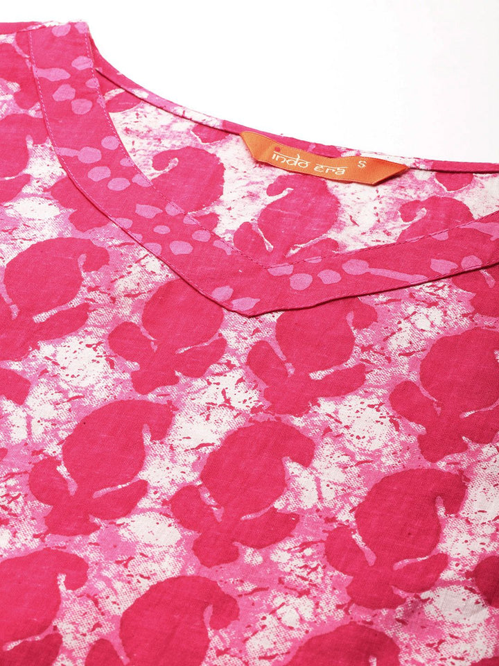 Indo Era Ethnic Motifs Printed Pure Cotton Kurta With Trousers & Dupatta