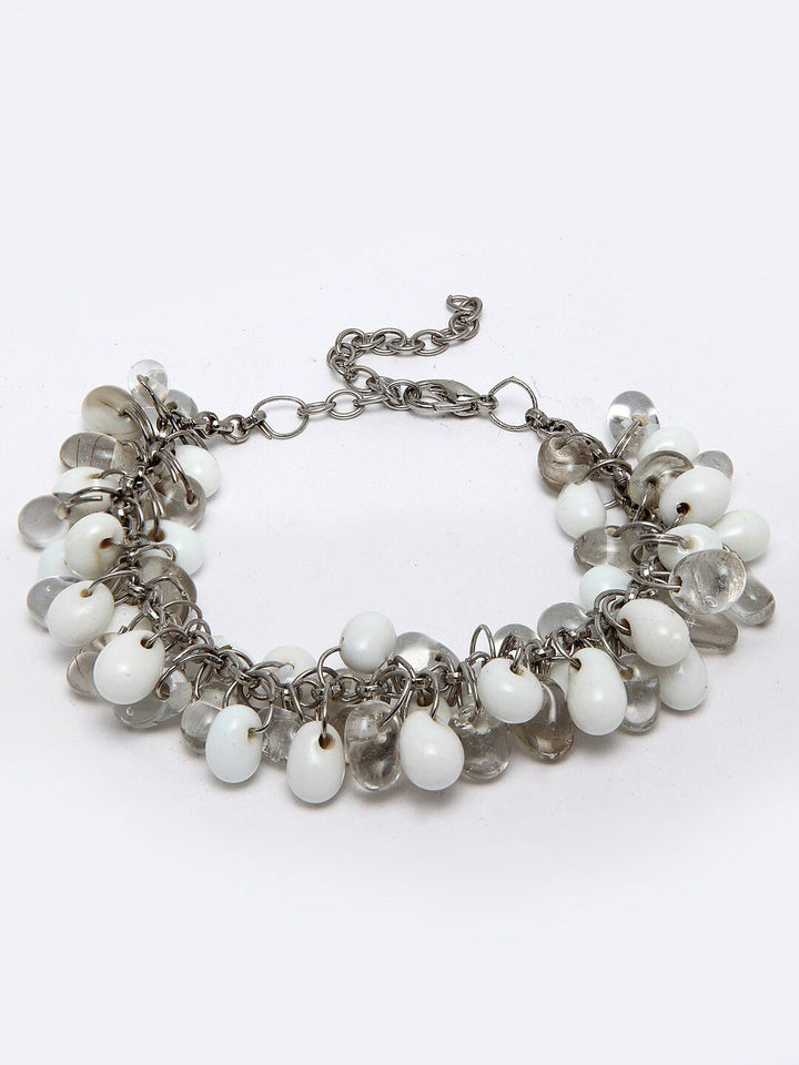 VOGUE PANASH Silver-Plated Oxidised Charm Bracelet