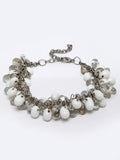 VOGUE PANASH Silver-Plated Oxidised Charm Bracelet
