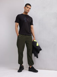 HRX by Hrithik Roshan Men Front Seam Mid-Rise Regular Fit Lifestyle Joggers
