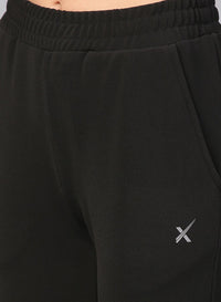 Black Solid Track Pants