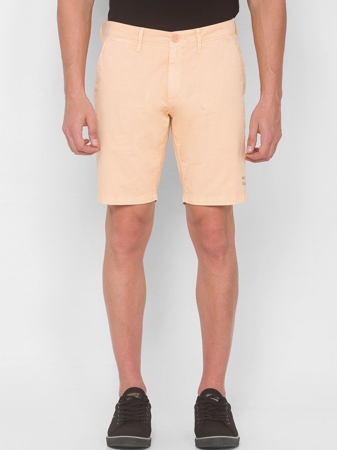 SPYKAR Men Beige Denim Pure Cotton Shorts