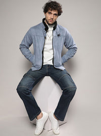 Kampus Sutra Grey Suede Windcheater Jaket Disesuaikan