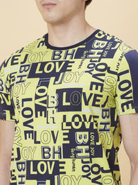 Being Human Men Round Neck Typography Printed T-shirt