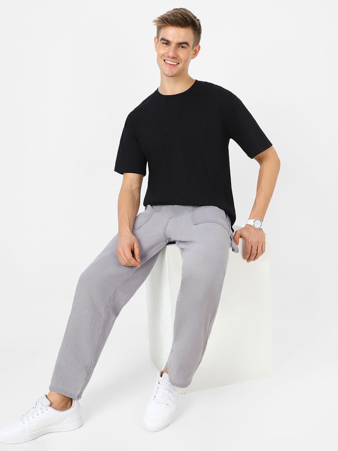 Urbano Fashion Men Loose Fit Carpenter Cargo Jeans