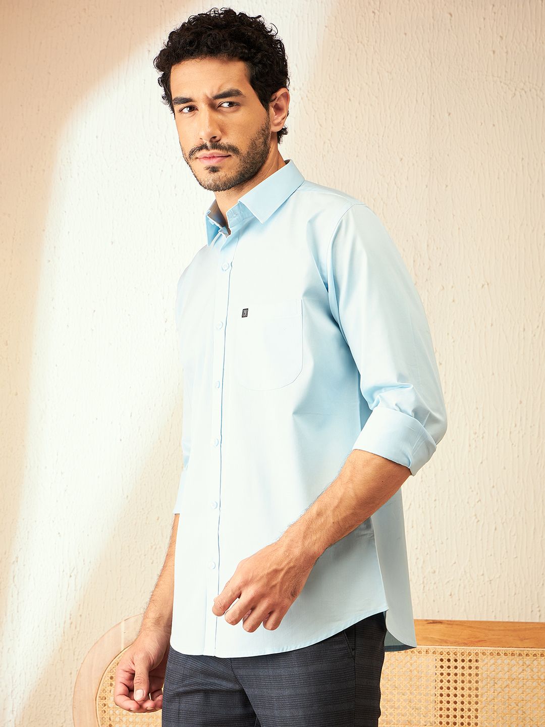 DENNISON Smart Spread Collar Cotton Formal Shirt