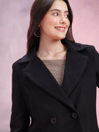 DressBerry Notched Lapel Collar Double-Breasted Regular Fit Overcoat