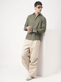 VASTRADO Men Classic Slim Fit Floral Opaque Casual Shirt