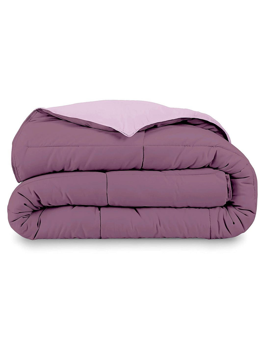 Story@home Purple & Pink Solid Reversible 240 GSM Heavy Winter Single Bed Comforter