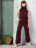 DressBerry Girlboss Glam Tie-Up Open-Back High Neck Co-Ords