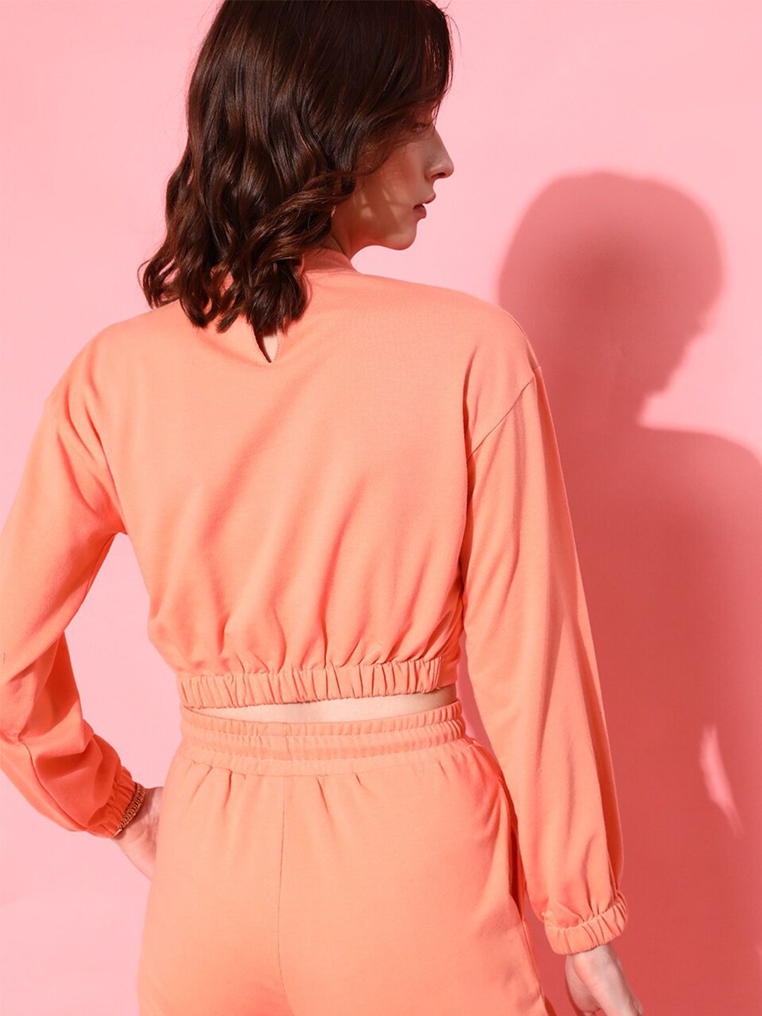 STREET 9 Women Peach Solid Sweatshirt