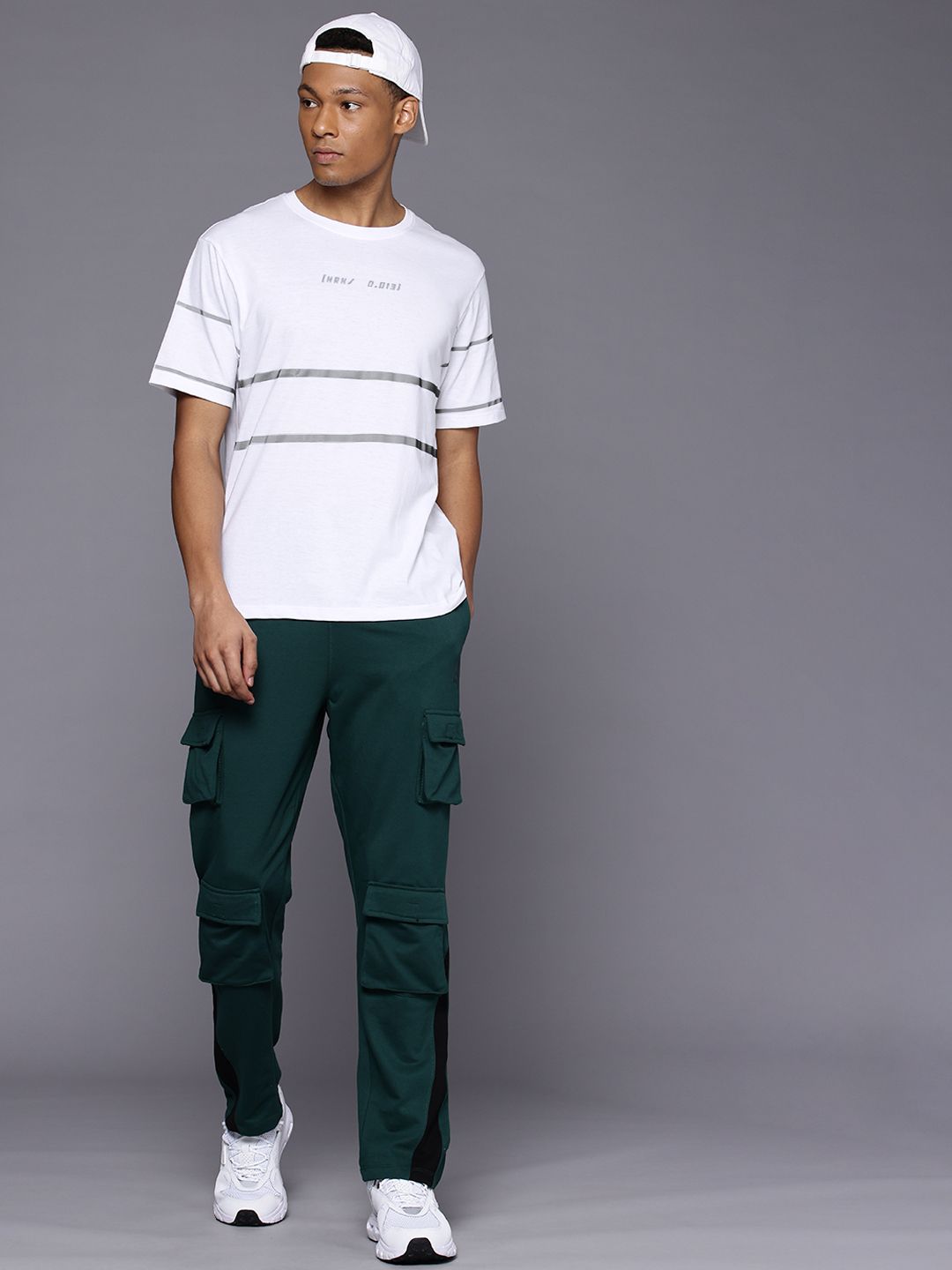 HRX by Hrithik Roshan Tech Off  Striped Relaxed Fit Lifestyle T-shirt