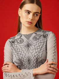 STREET 9 Long Sleeves Embellished Playsuit