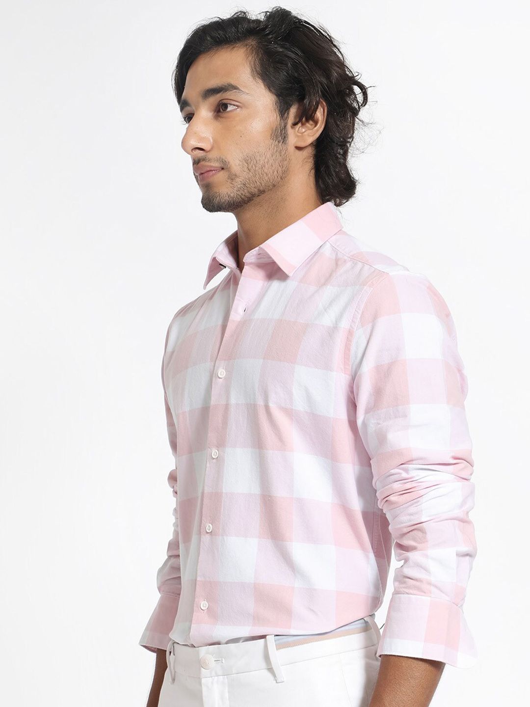 RARE RABBIT Men Byre Slim Fit Checked Cotton Shirt