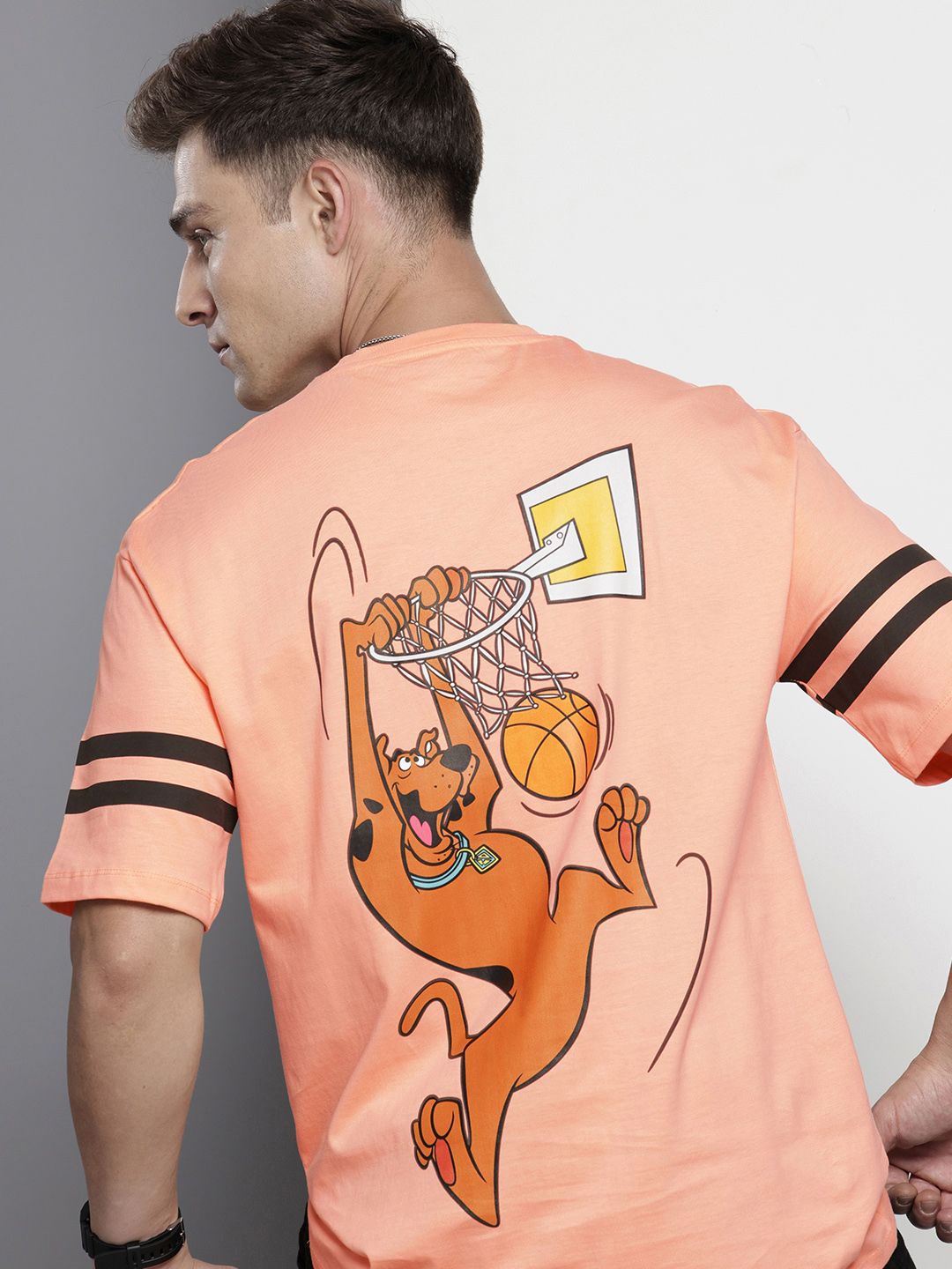 The Indian Garage Co Printed Oversized Pure Cotton T-shirt