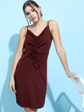 Tokyo Talkies Maroon Sheath Dress