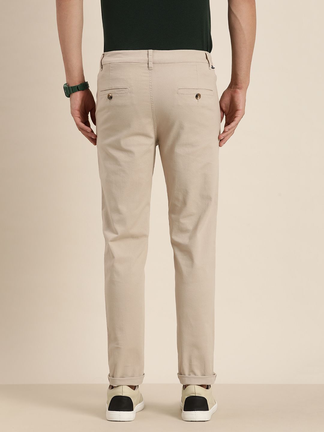 DILLINGER Men Solid Ankle-Length Chinos Trousers