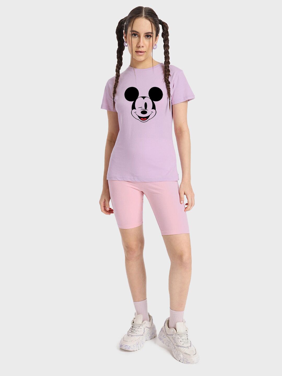 Bewakoof Mickey Mouse Printed Round Neck Cotton T-shirt