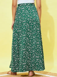 Skirt Maxi A-Line Berrylush Bercetak Sisi Celah