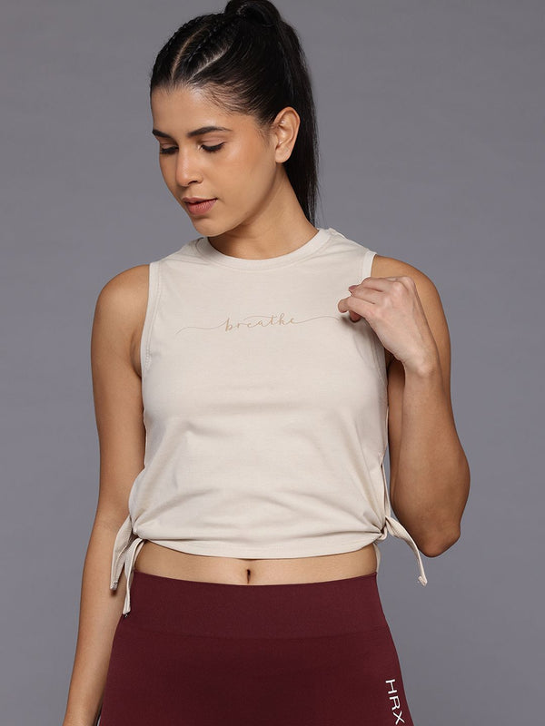 HRX by Hrithik Roshan Side Slit Printed Yoga T-shirt