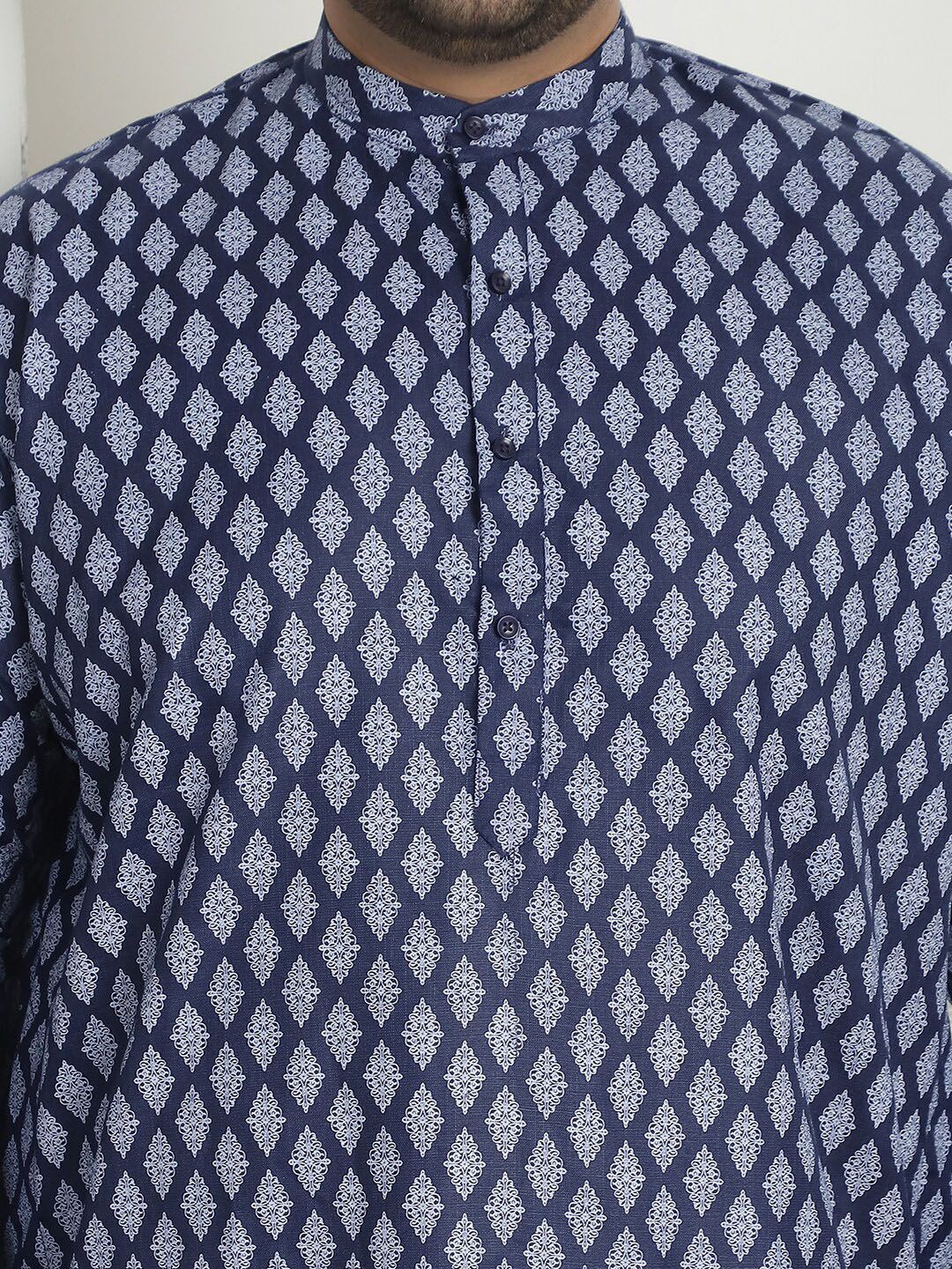 SOJANYA PLUS Ethnic Motifs Printed Band Collar Straight Kurta