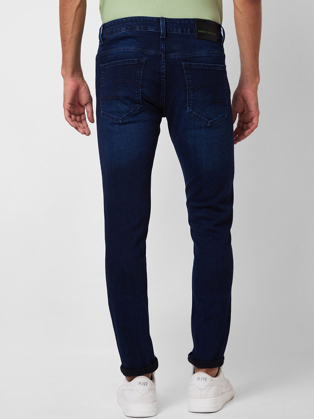 SPYKAR Men Slim Fit Low-Rise Clean Look Whiskers Stretchable Jeans