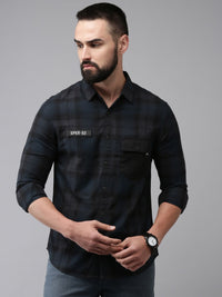 SPYKAR Slim Fit Checked Pure Cotton Casual Shirt