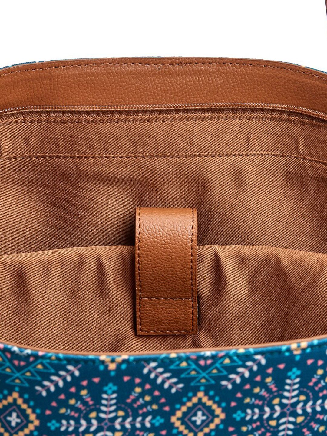 TEAL BY CHUMBAK Ethnic Motifs Printed Oversized Structured Tote Bag