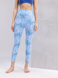 HRX by Hrithik Roshan Women Tie & Dye Mid-Rise Cropped Rapid-Dry Yoga Tights