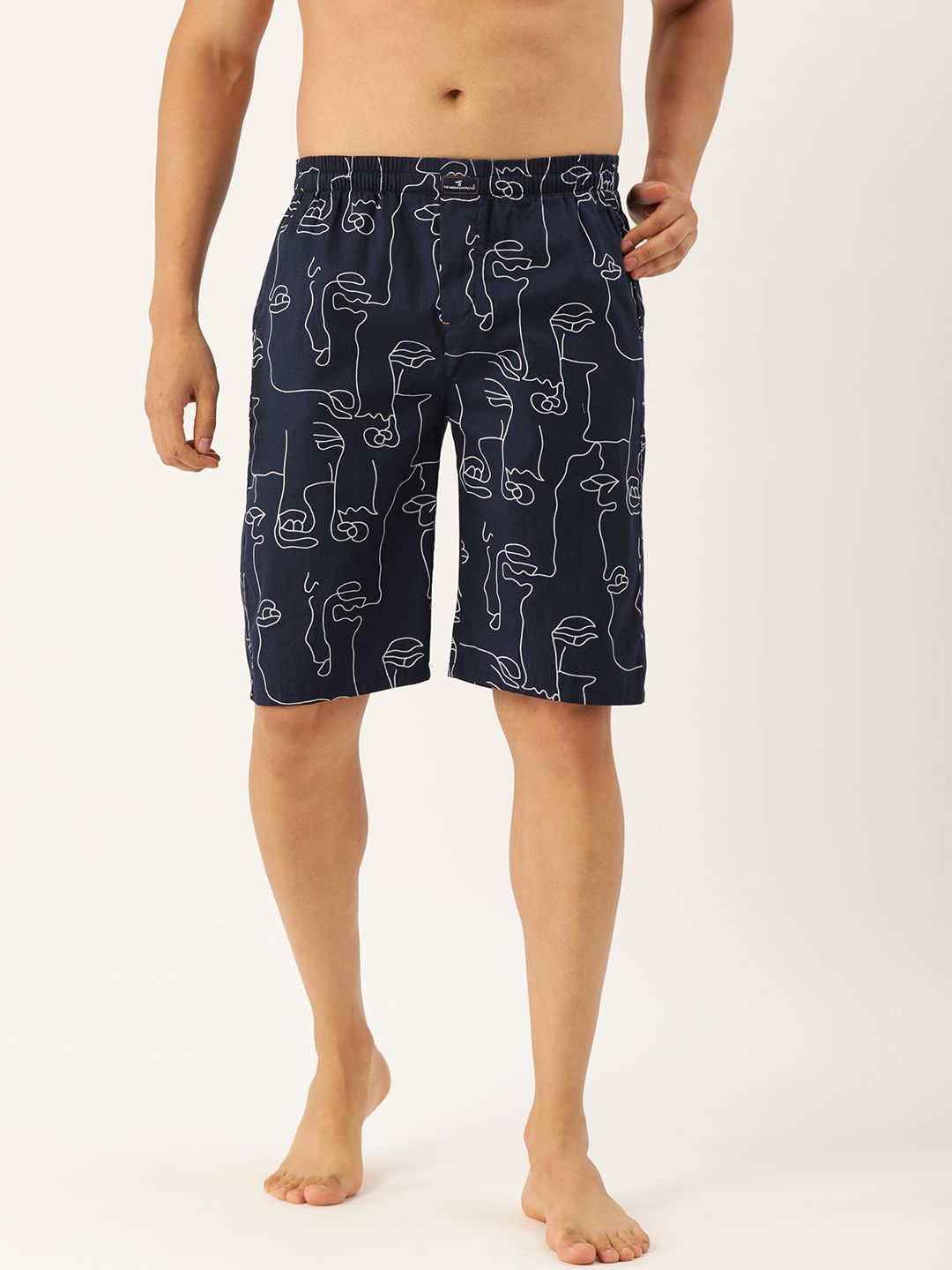 The Indian Garage Co Men Navy Blue Printed Pure Cotton Boxers 1120-BXR10-09