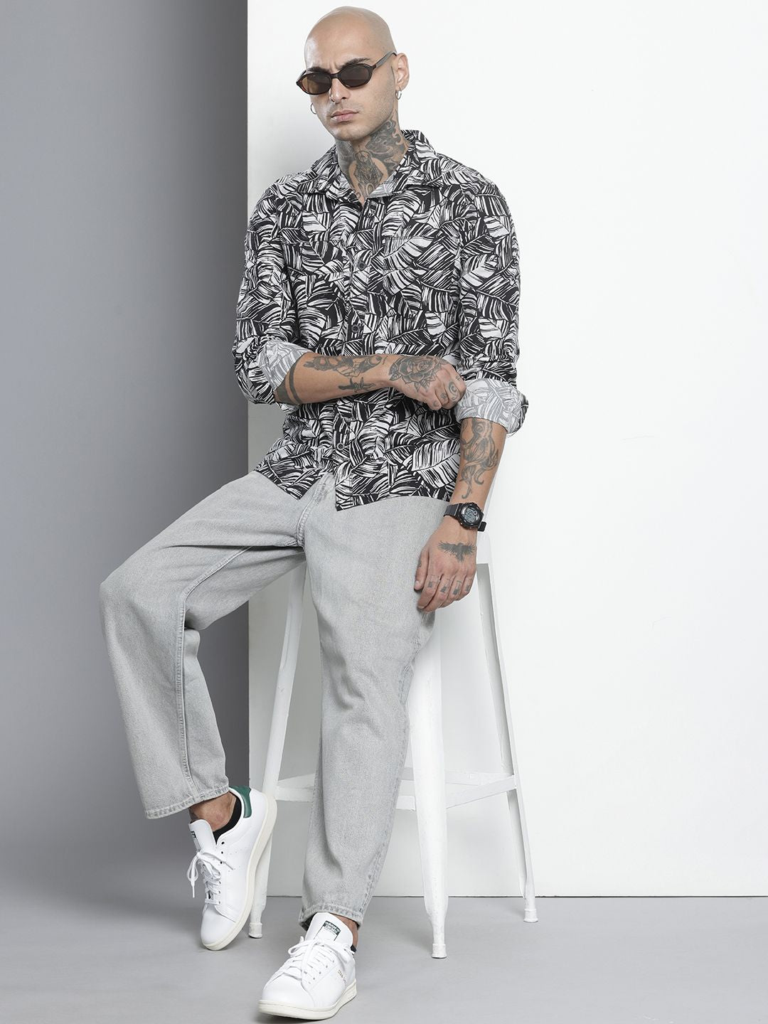 The Indian Garage Co Pure Cotton Tropical Printed Casual Shirt